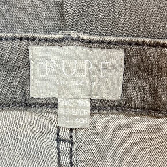 Pure Collection Womens 8/10R Gray Jeans Cotton Blend High Rise Denim Travel Work - Picture 6 of 6